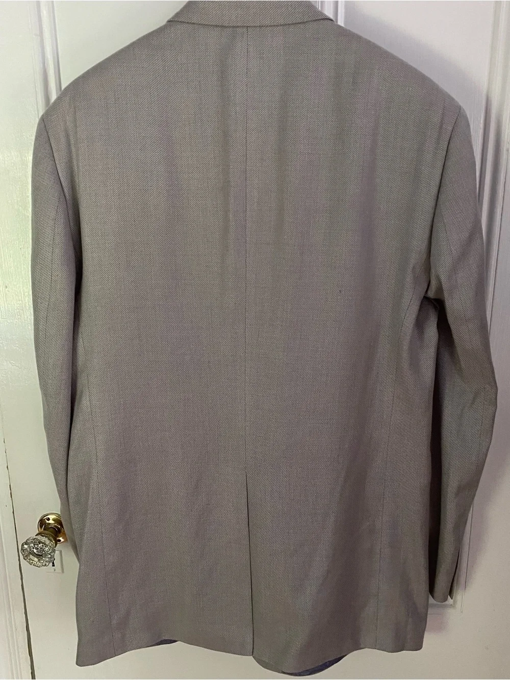 Chaps Blazer Men’s 44 L Gray 2 Button Lined Sport Coat Jacket Polyester Linen